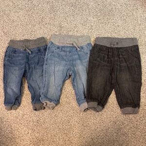 H&M 12 Month Baby Denim Jogger Pants - 3-Pack